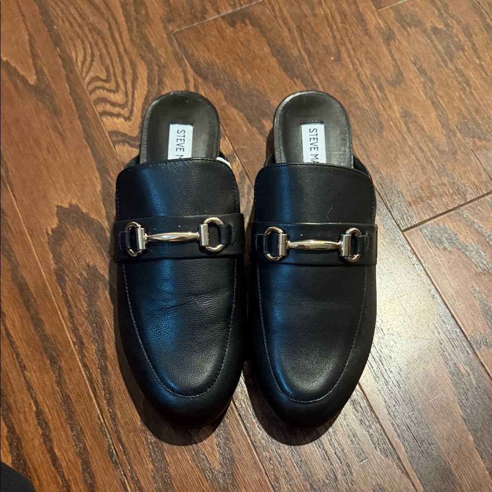 Steve Madden Kandi Black leather slip on Shoes Size 8.5